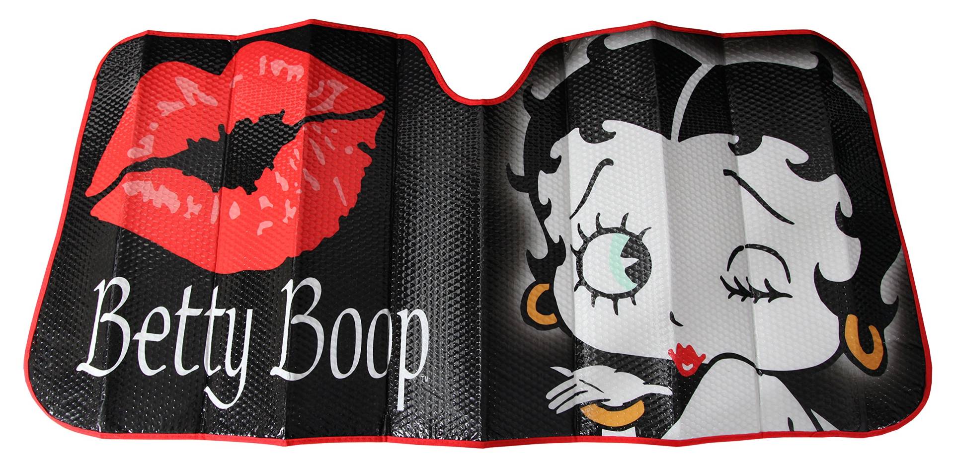 Plasticolor 003716R01 Betty Boop Timeless Black Akkordeon-Stil Auto LKW SUV Frontscheibe Sonnenschutz von Plasticolor