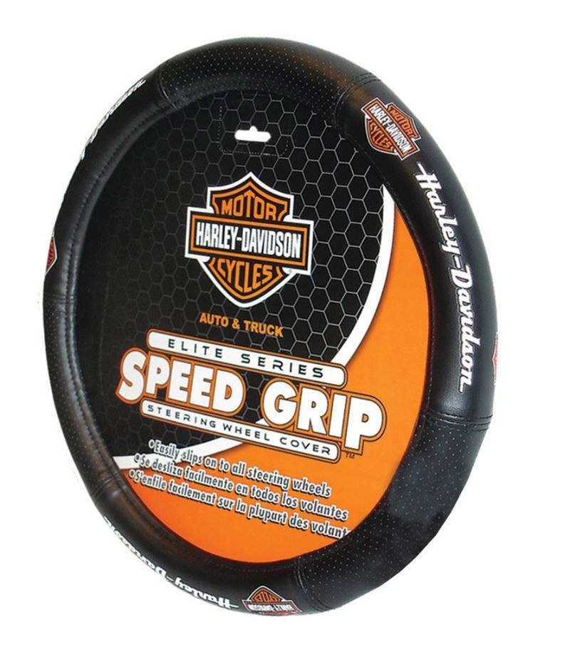 Plasticolor 006733R01 Harley-Davidson Elite Bar & Shield Speed Grip Auto LKW SUV Lenkradbezug schwarz von Plasticolor