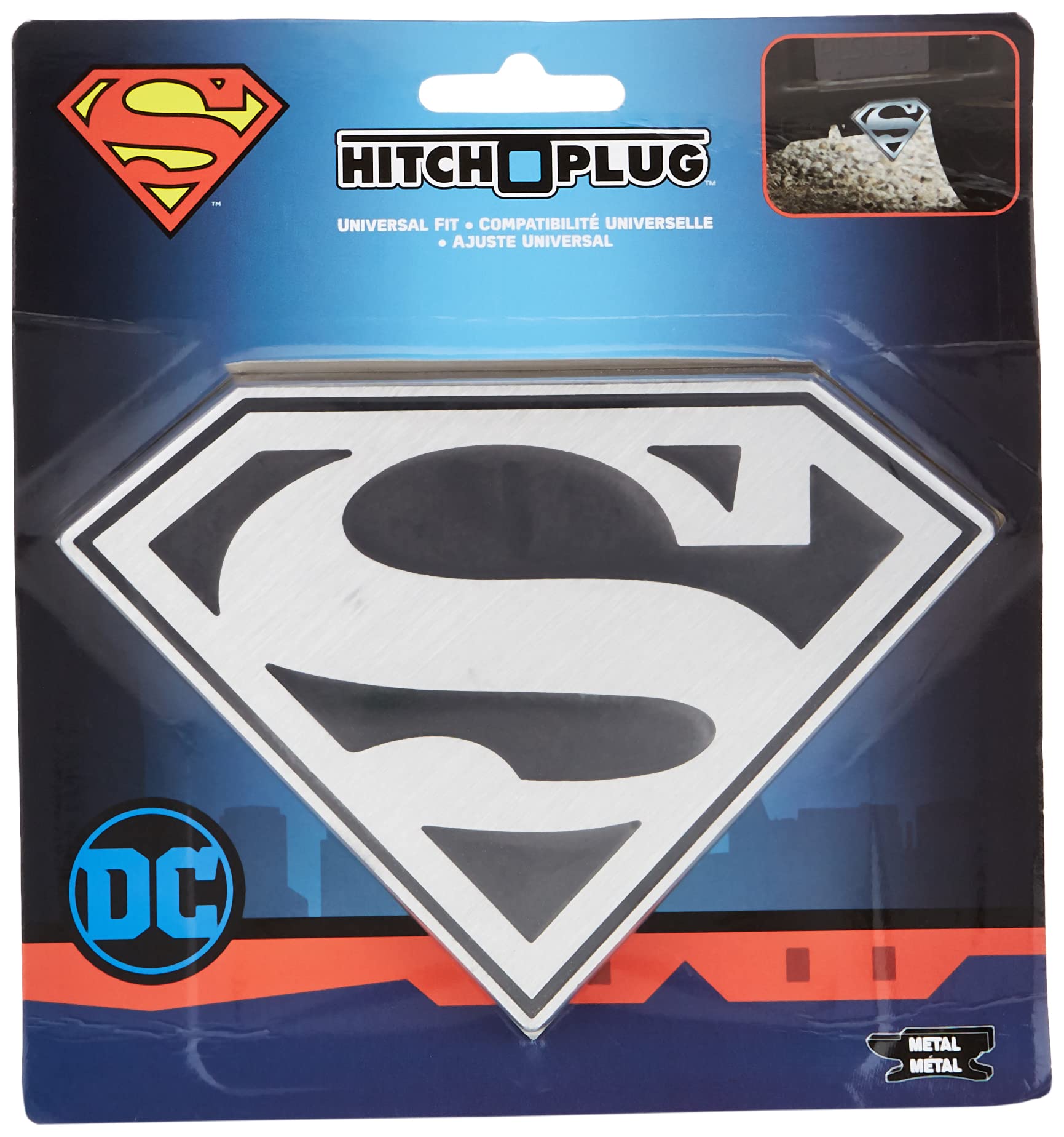 Plasticolor 2225 Billet Aluminium Superman Logo LKW SUV Anhängerkupplung Abdeckung – 5,1 cm und 3,2 cm von Plasticolor