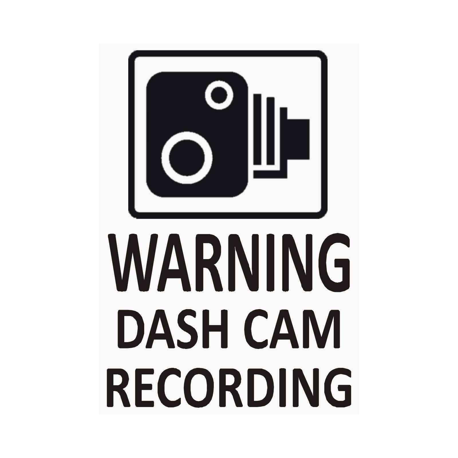 4 x Aufkleber „Warning Dashcam Recording“ schwarz auf transparentem Fenster für Fahrzeugkamera Sicherheitswarnung Dashcam Schilder CCTV Auto Taxi Hinweis Abschreckung Schutz sicher 60x87mm von Platinum Place