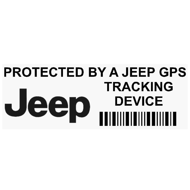 5 Stück PPJeepGPSBLK, 87 x 30 mm große Fensteraufkleber GPS Tracking Device Security (mit schwarzem Schriftzug in englischer Sprache), für Auto/Van von Platinum Place