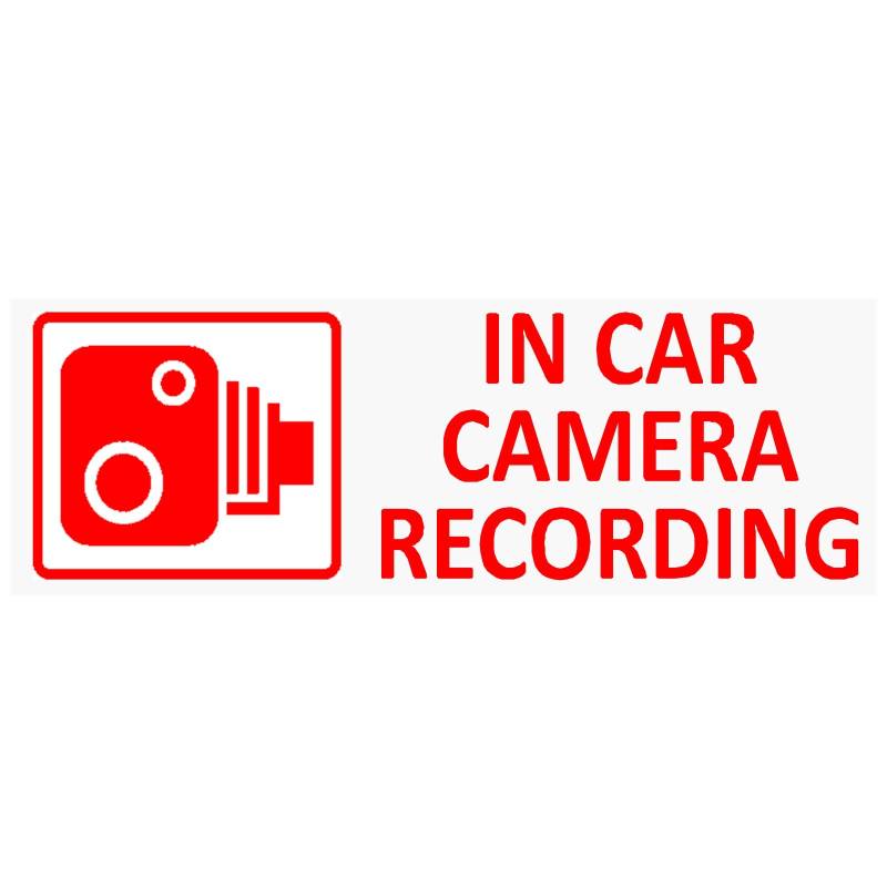 5 x Autoaufkleber mit Aufschrift "In Car Camera Recording", durchsichtiger Aufkleber mit roter Schrift, für Lieferwagen, Lkw, Taxi, Bus, Dashcam von Platinum Place