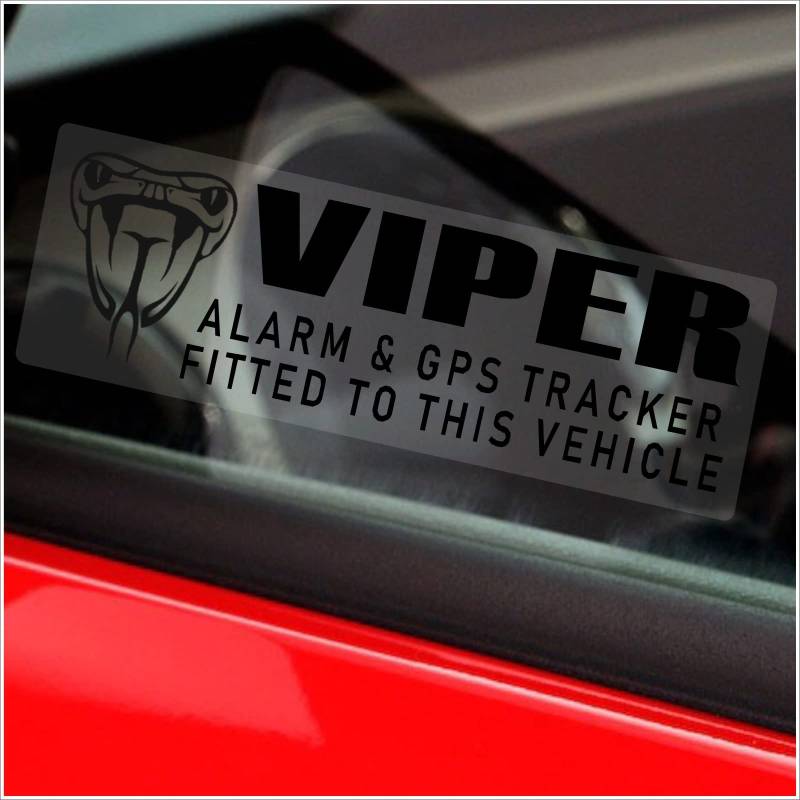 Platinum Place Fensteraufkleber Black Viper Alarm und GPS Tracking Device Security, 75 x 25mm, für Auto, Lieferwagen, 5 Stück von Platinum Place