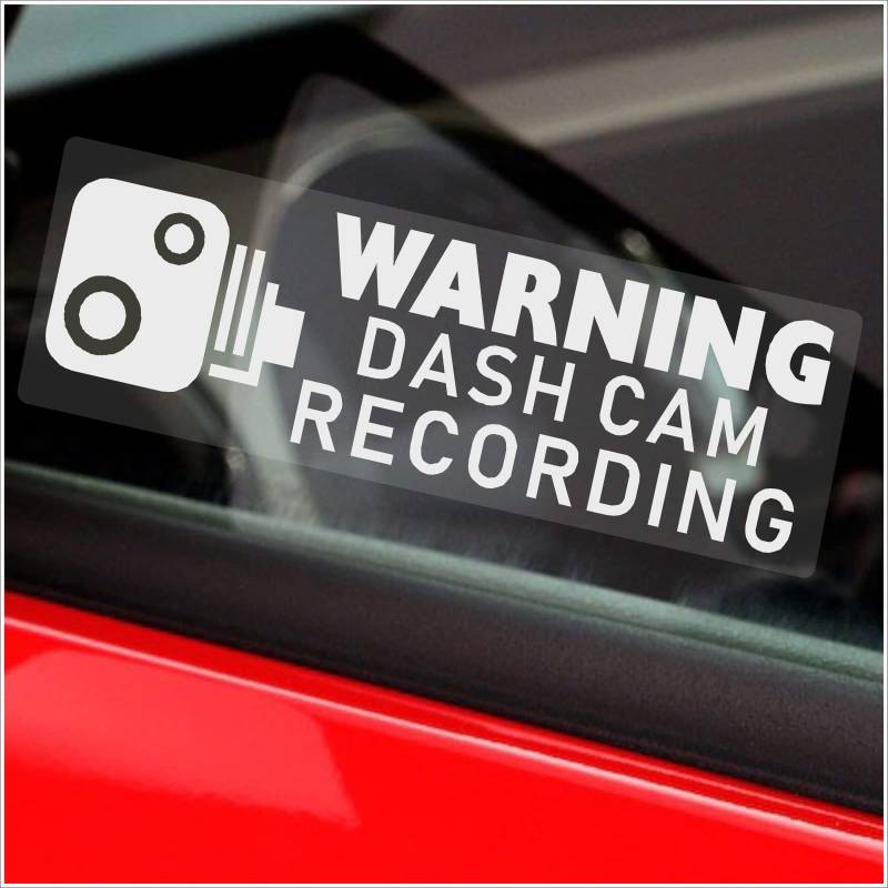 5 x Warnung Dash Cam Recording 75 x 25mm Fenster Stickers-Vehicle Kamera Sicherheit Warnung Dash Cam Signs-CCTV, Auto, Van, Truck, Taxi, Mini, CAB, Bus, Coach von Platinum Place