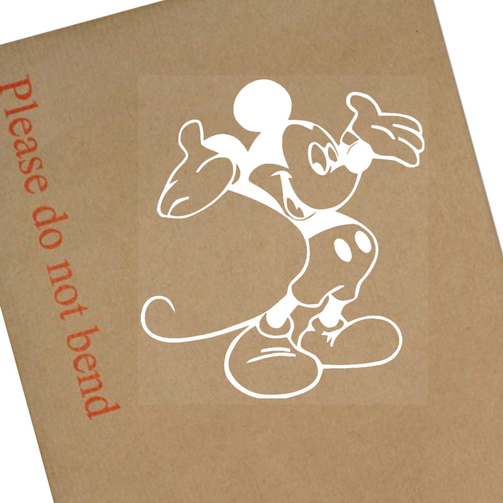 Platinum Place 1 x Mickey Mouse stehender Autofenster-Aufkleber aus weißem Vinyl, für Stoßstange, Kind, Schild, Micky von Platinum Place