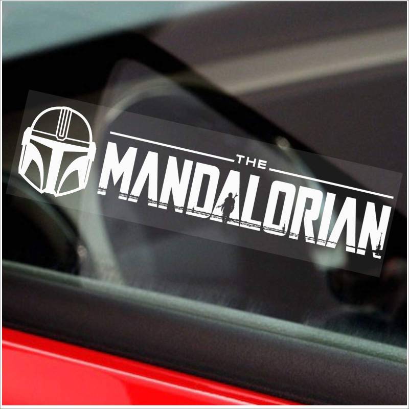 Platinum Place 1 x The Mandalorian Vinyl-Aufkleber, 200 x 50 mm, Star Wars inspiriert, für Autofenster von Platinum Place