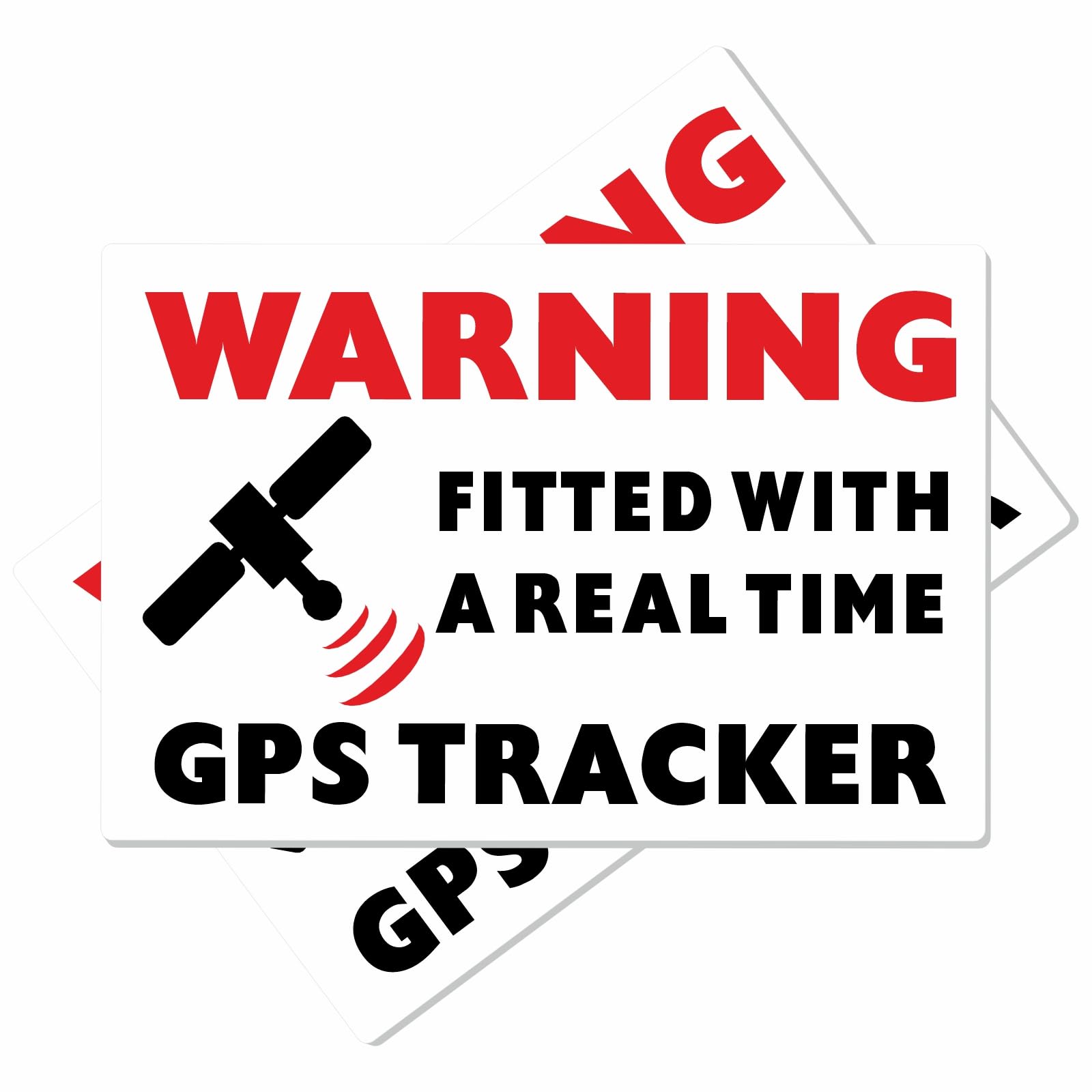 Platinum Place 2 x Echtzeit-GPS-Tracker-Aufkleber mit Warn-Tracking-Gerät, Sicherheits-Schilder, Rot auf Weiß, für den Außenbereich, Auto, Lieferwagen, Camping, LKW, Wohnwagen, Wohnmobil, 90x 60mm von Platinum Place
