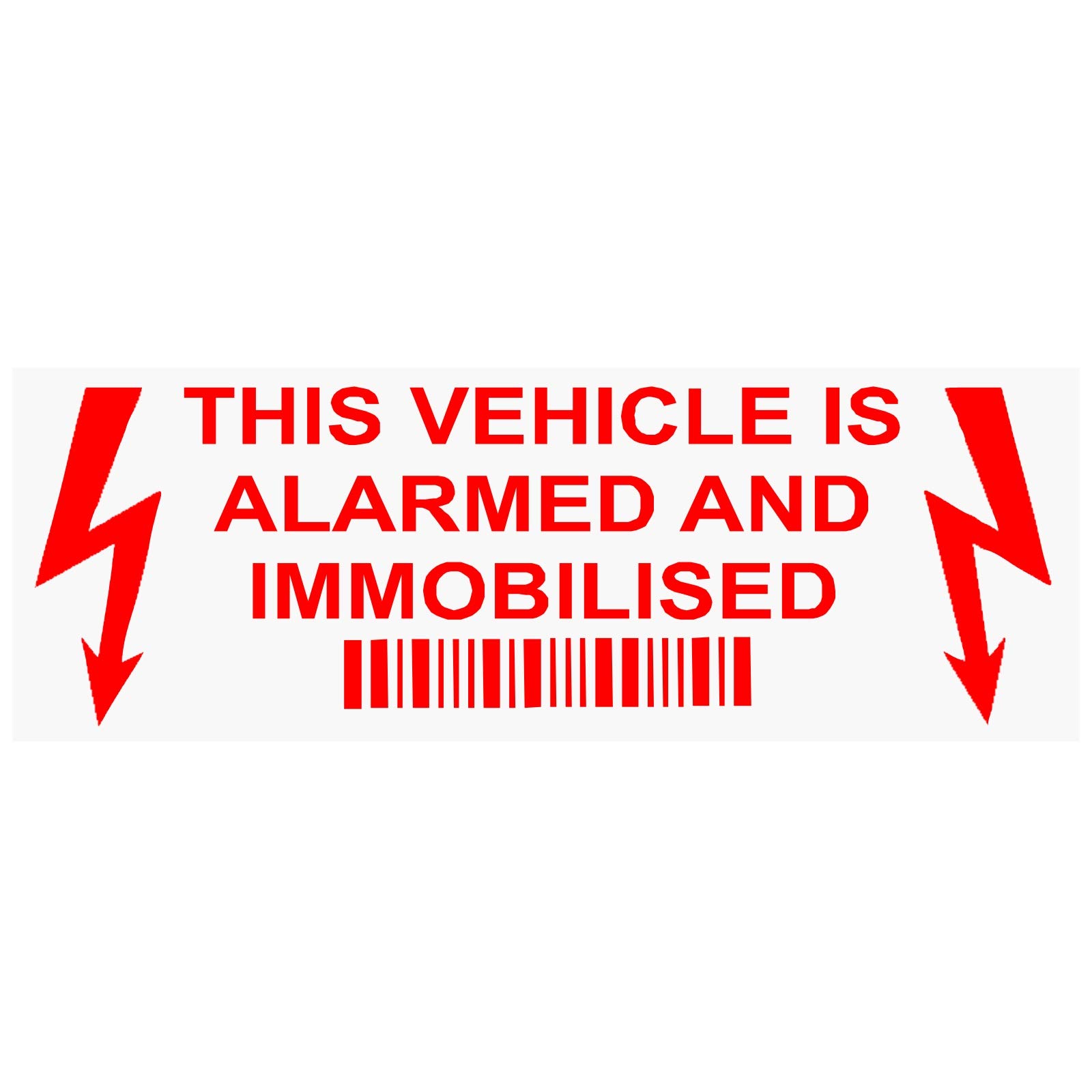 Platinum Place 5 x Alarm and immobilizer Fitted Stickers-red on clear-30mm x 87mm-alarmed and immobilized Security Warning Windows Signs car,Van,Truck,Caravan,Camper,Taxi,Deterrence,Security von Platinum Place