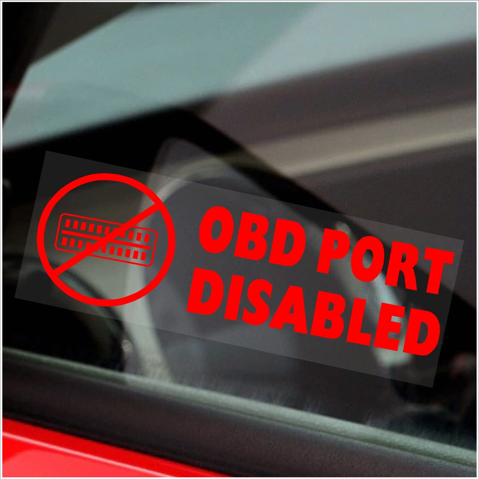 5 x OBD Port Behinderte stickers-red/clear-87 mm X 30 mm-security Fenster ACHTUNG signs-van, LKW, LKW, Taxi, Bus, Mini Cab, Minicab. On Board Diagnose-Anschluss immobilsed von Platinum Place