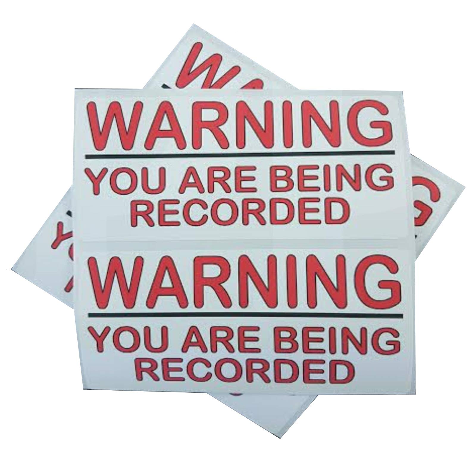 Platinum Place Warnschild, Aufschrift Warning You Are Being Recorded (Achtung, Sie werden gefilmt - in englischer Sprache), 45°x°87°mm, selbstklebend, Vinyl, 5 Stück von Platinum Place