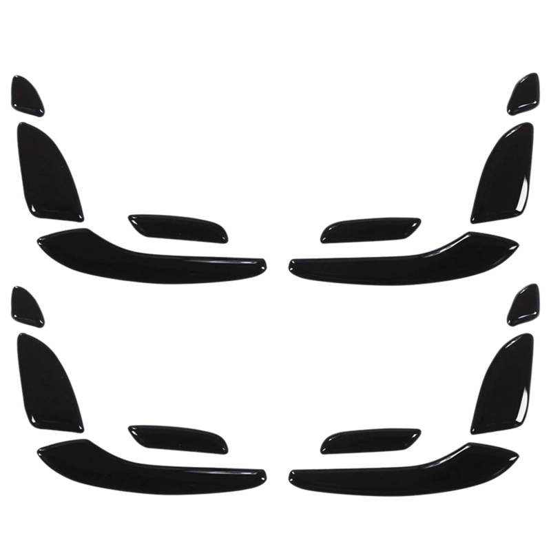Plawee 16 Stücke Scharz Auto Auto Tür Sitz Verstellung Knopf Schalter Abdeckung Aufkleber Zier Leiste für E C GLC Class W213 W205 X253 von Plawee