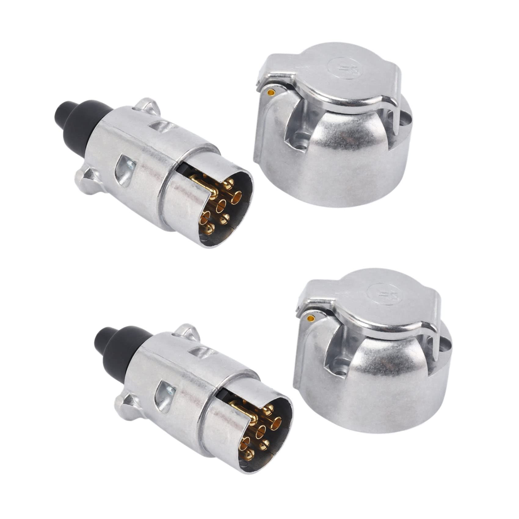 Plawee 4Stücke Anhänger Zubehör - 7 Poliger Anhänger Stecker, 12 V Dosen, Anhänger Kupplung zum Abschleppen Von 7 Poligen Metall Anhänger Kupplungen Plawee 4Stücke Anhänger Zubehör - 7 Poliger Anhänger Stecker, 12 V Dosen, Anhänger Kupplung zum Abschleppen Von 7 Poligen Metall Anhänger Kupplungen von Plawee