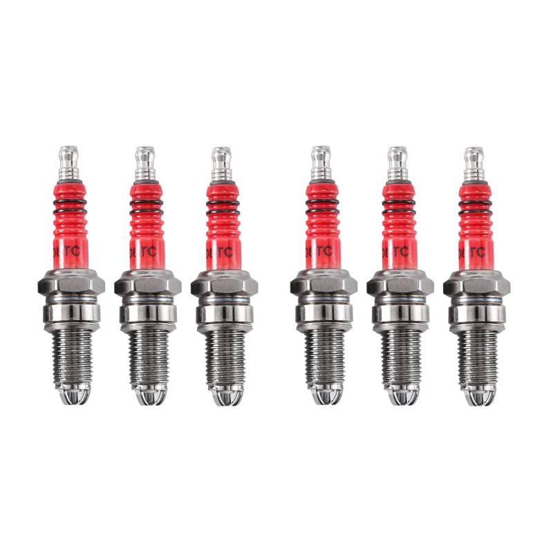 Plawee 6 Stücke D8TC 3 Elektrode Zündkerze, Racing Zündkerze mit 3 Elektrode für CG 125 150 200Ccm CF250 Motorrad Roller ATV Quads von Plawee