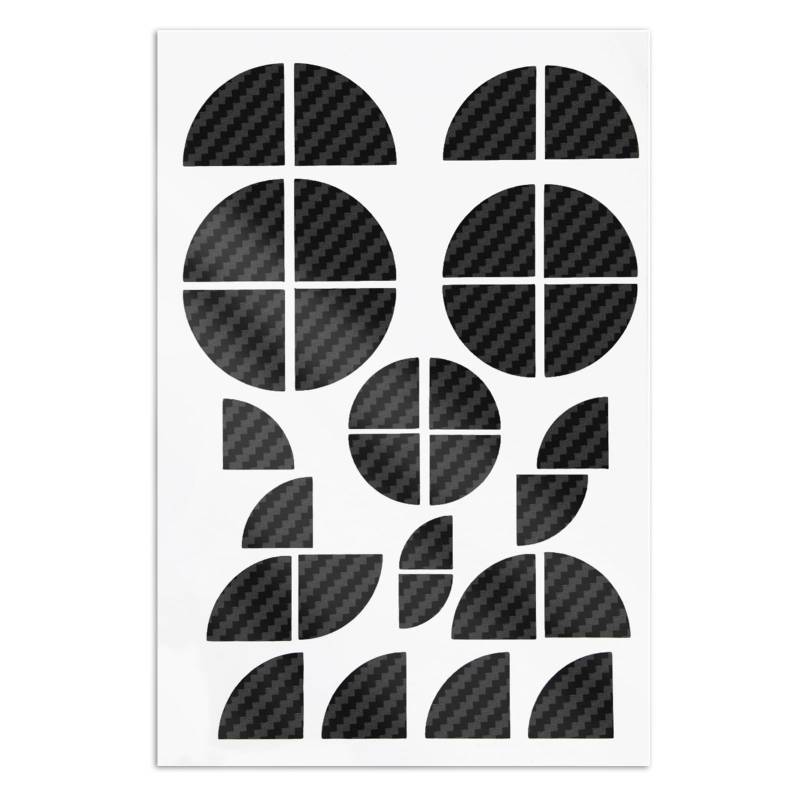 Emblem Aufkleber Kompatibel mit BMW-Logo, Glänzend Emblem Ecken Aufkleber Set Wetterfest und UV-beständig für alle Embleme am Auto oder Motorrad(schwarz-Textur) von Plimbin