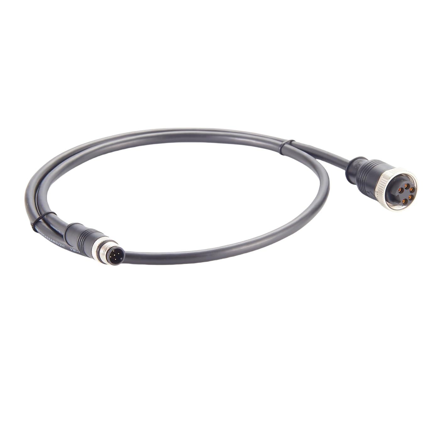 5-poliges 7/8"-16UNF-Buchse auf M12 5-poliges Stecker-Verlängerungskabel, Mini-Change auf Micro-Change-Rundstecker, IP67-Backbone-Trunk-Kabel für DeviceNet (Schwarz, 1m/3,28Fuß) von Plinkwirekb