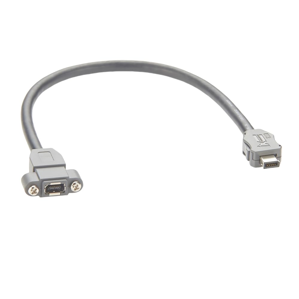 IX A Key Industrielles Cat6A-Ethernet-Verlängerungskabel, Schraubmontage, 10Gbit/s, geschirmtes Typ-A-Inline-Buchsenkabel, für industrielle Machine-Vision-Switches (0,3m/0,98Fuß) von Plinkwirekb