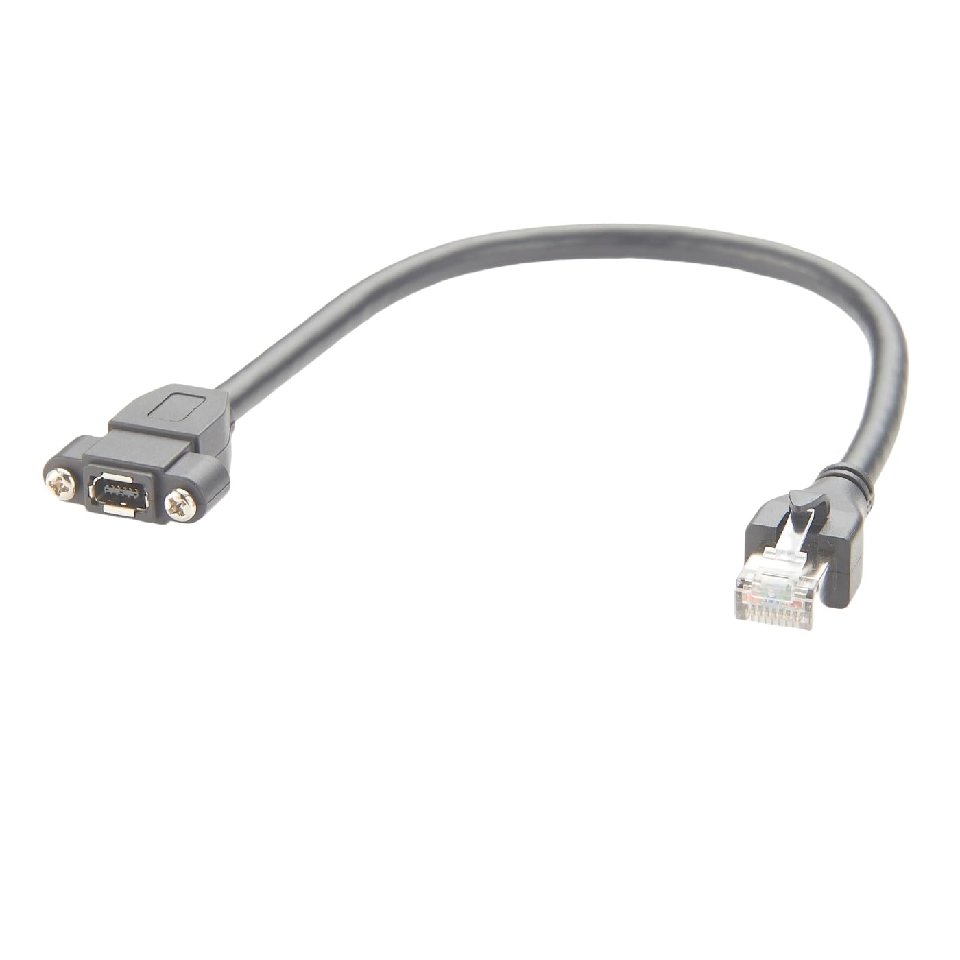 IX A-Schlüssel auf RJ45 Cat6A-Ethernet-Kabel, 10Gbit/s, geschirmt, IX40G-A-10P-JC (7.0), IX Typ A-Buchse auf RJ45-Stecker, Schraubkabel für Panelmontage (0,3m/0,98Fuß) von Plinkwirekb