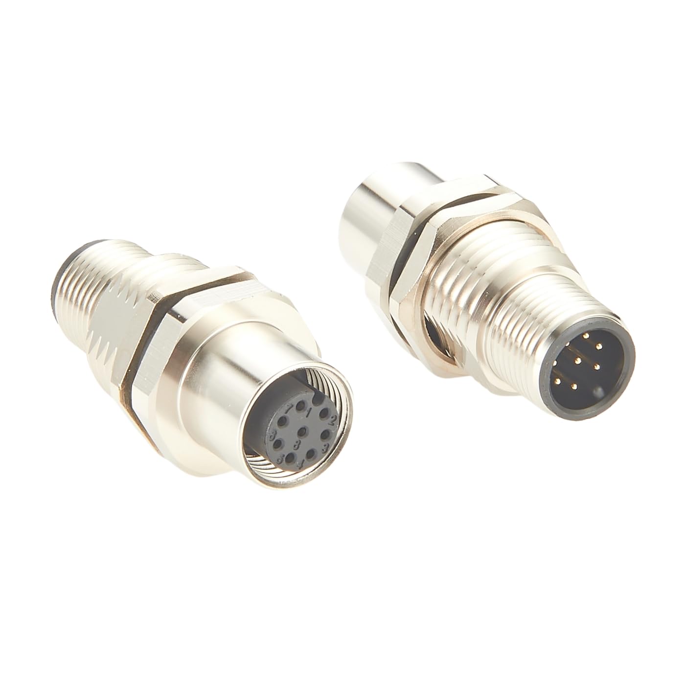 M12 A-Code, 8-poliger Schottverbinder, Stecker auf Buchse, IP67, Sensordurchführungsadapter für Schalttafelmontage, industrieller Rundsteckverbinder (2 Stück) von Plinkwirekb