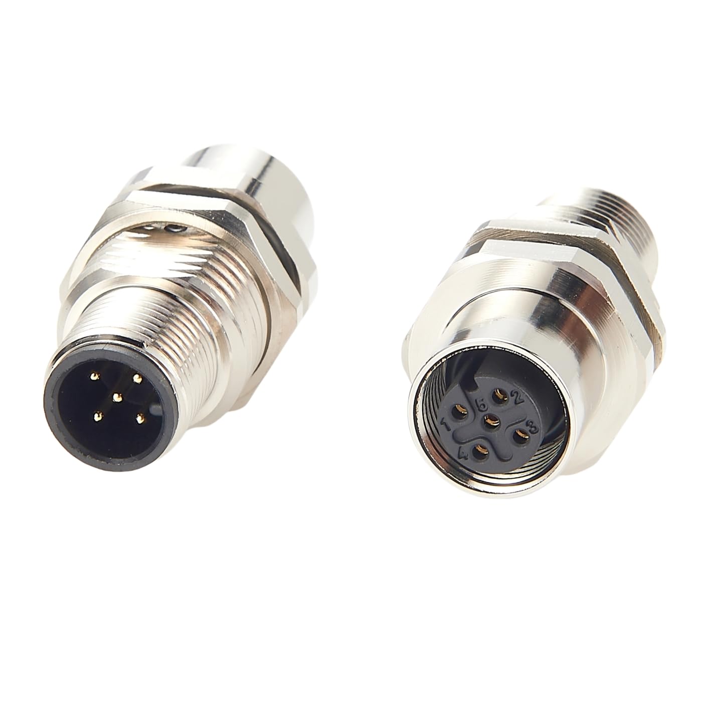 M12 A-Code 5-poliger Stecker-auf-Buchse-Konverter, IP67, geschirmte Schottdurchführung, Panelmontage, 60 V, 4 A für NMEA2000 Can Bus (2 Stück) von Plinkwirekb