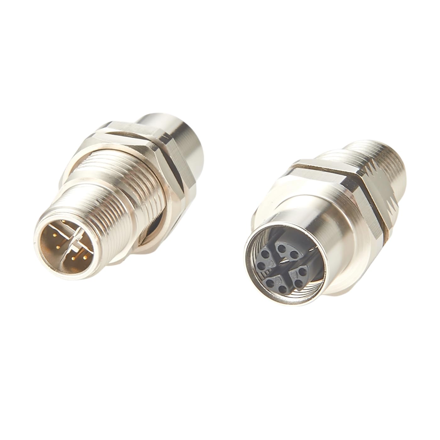 M12 X-Code 8-poliger Stecker auf Buchse, Schottdurchführungsstecker, IP67, Cat6A-Ethernet-Panelmontageadapter, 10Gbit/s, geschirmter Rundstecker für Automatisierung (2 Stück) von Plinkwirekb