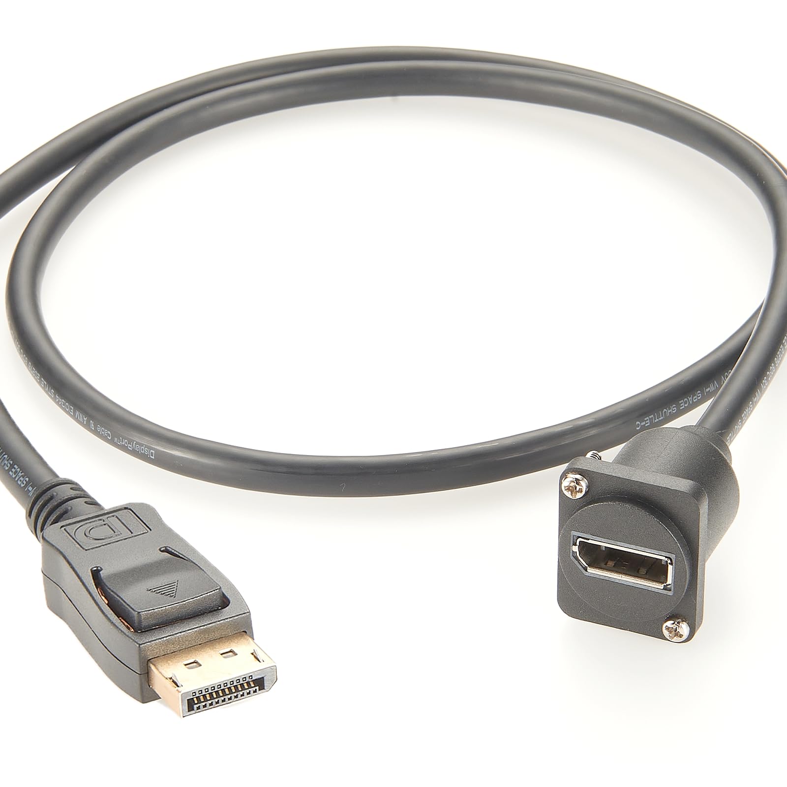 Plinkwirekb D-Typ Displayport-Verlängerungskabel, Stecker auf Buchse, DP auf DP, XLR-Panel-Montage-Konverterkabel für HDTV, HD, digitales Audio-Video (0,6 m) von Plinkwirekb