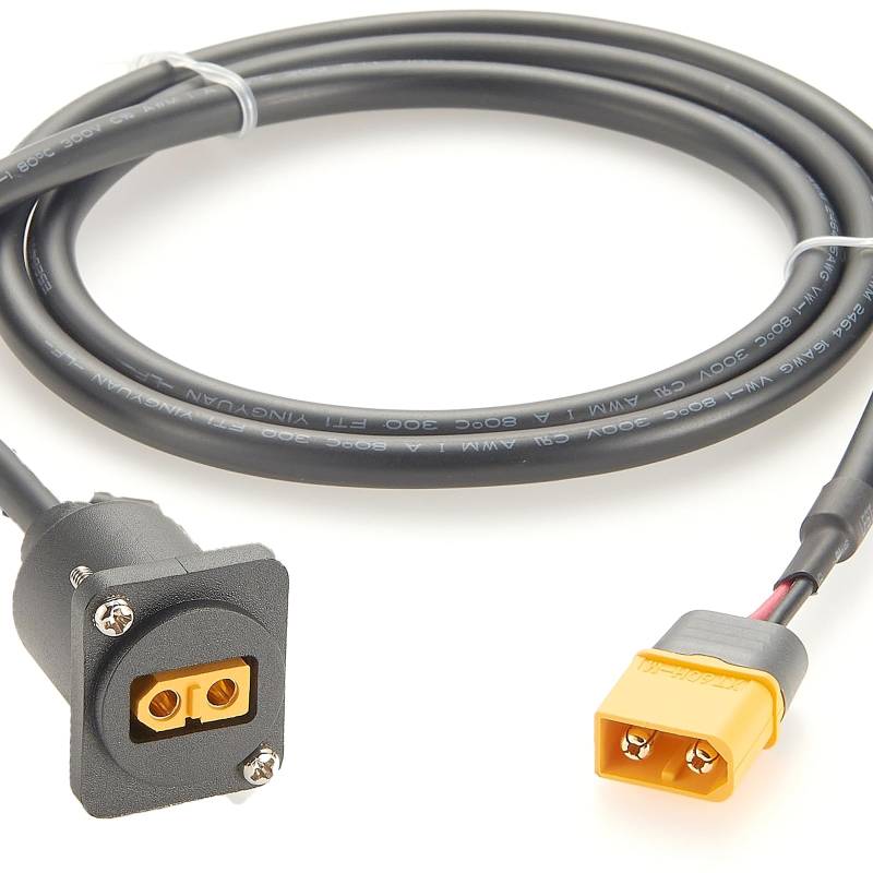 Plinkwirekb D-Typ XT60-Verlängerungskabel, XT60-Flansch-Panel-Montage-Anschlusskabel, Flugzeug-Akku-Ladekabel für FPV-Monitor Solar (0,6 m) von Plinkwirekb