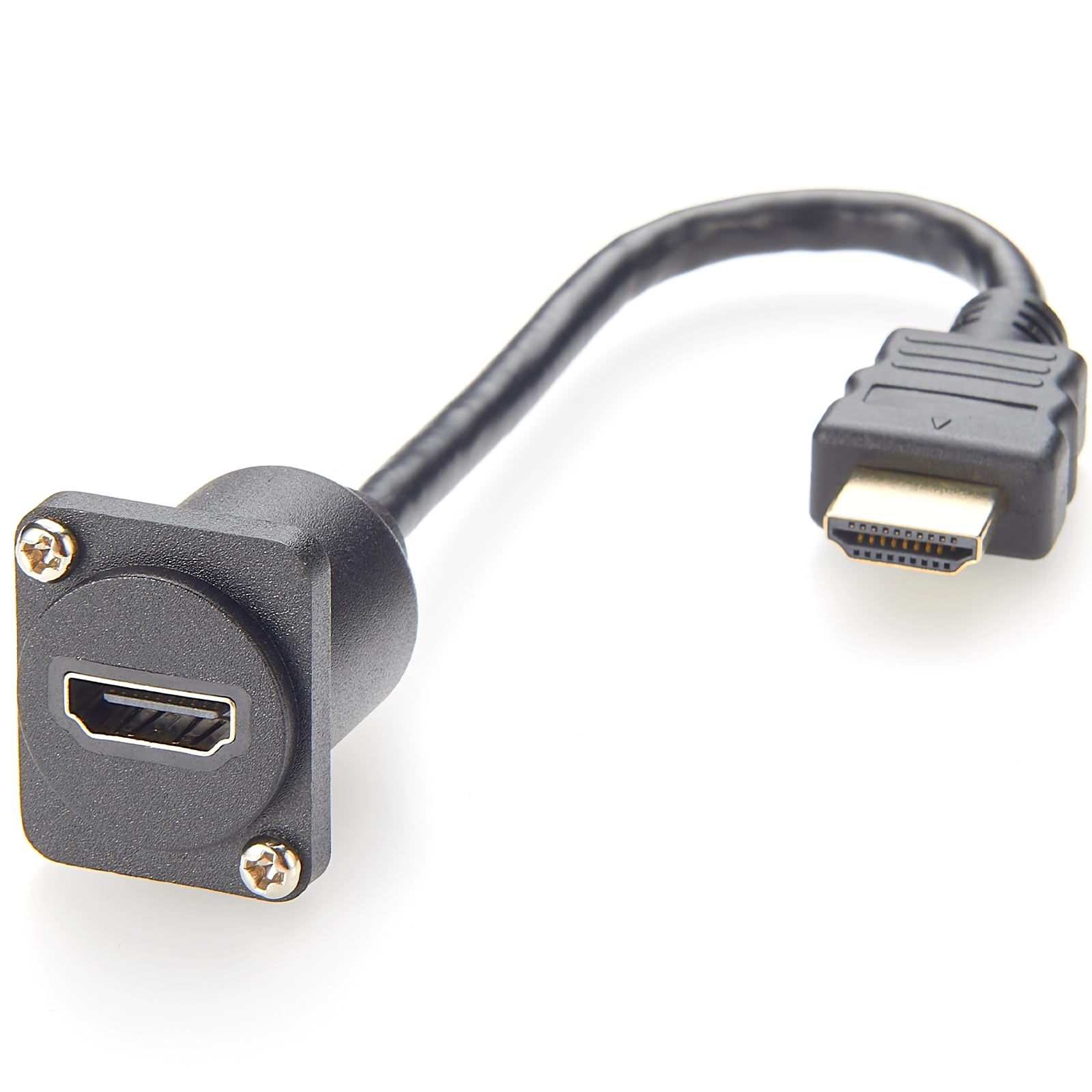 Plinkwirekb HDMI-Verlängerungskabel mit D-Typ-Schraube zur Panelmontage, Buchse auf Stecker, High-Definition-Kabel, HDMI auf HDTV-Chassis-Kabel, Panel-D-Typ-Buchse von Plinkwirekb