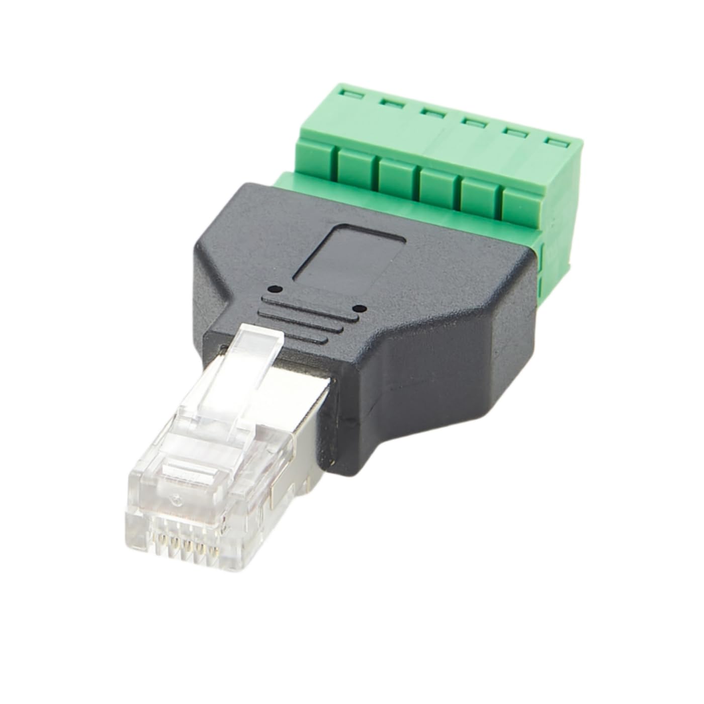 RJ12 6P6C-Stecker auf 6-poligen Schraubklemmenblock-Adapter, RJ11/RJ12-Modularstecker, lötfreier Klemmenleisten-Extender für Cat3-Telefonhörerkabel (1 Stück) von Plinkwirekb