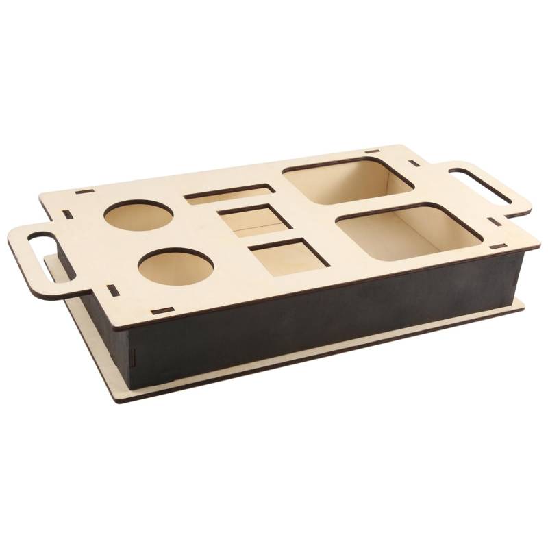 Plookyoe Couch Arm Tisch auf Sofa Armlehne Tablett ohne 2 Schalen Tragbare Holz Snack mit Halterungen B von Plookyoe