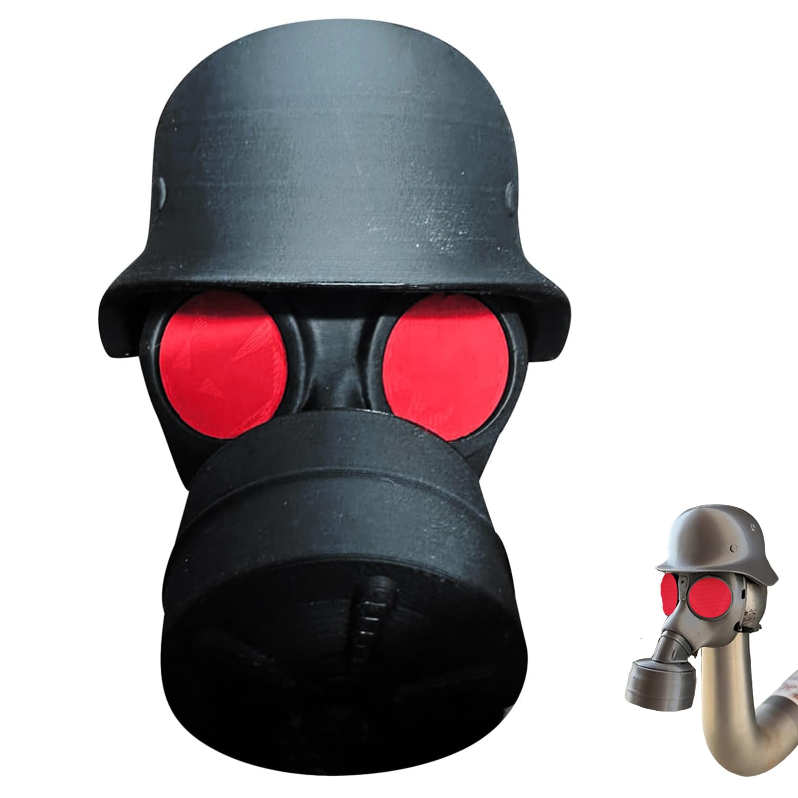 Abdeckkappe für Anhängerkupplung Helm- und Gasmaskenformdesign Schutzkappe für Anhängerkupplung,Staub- und Wasserdicht Universal-Steckerkappen für Deichselanhänger (Rot) von Pluvyze