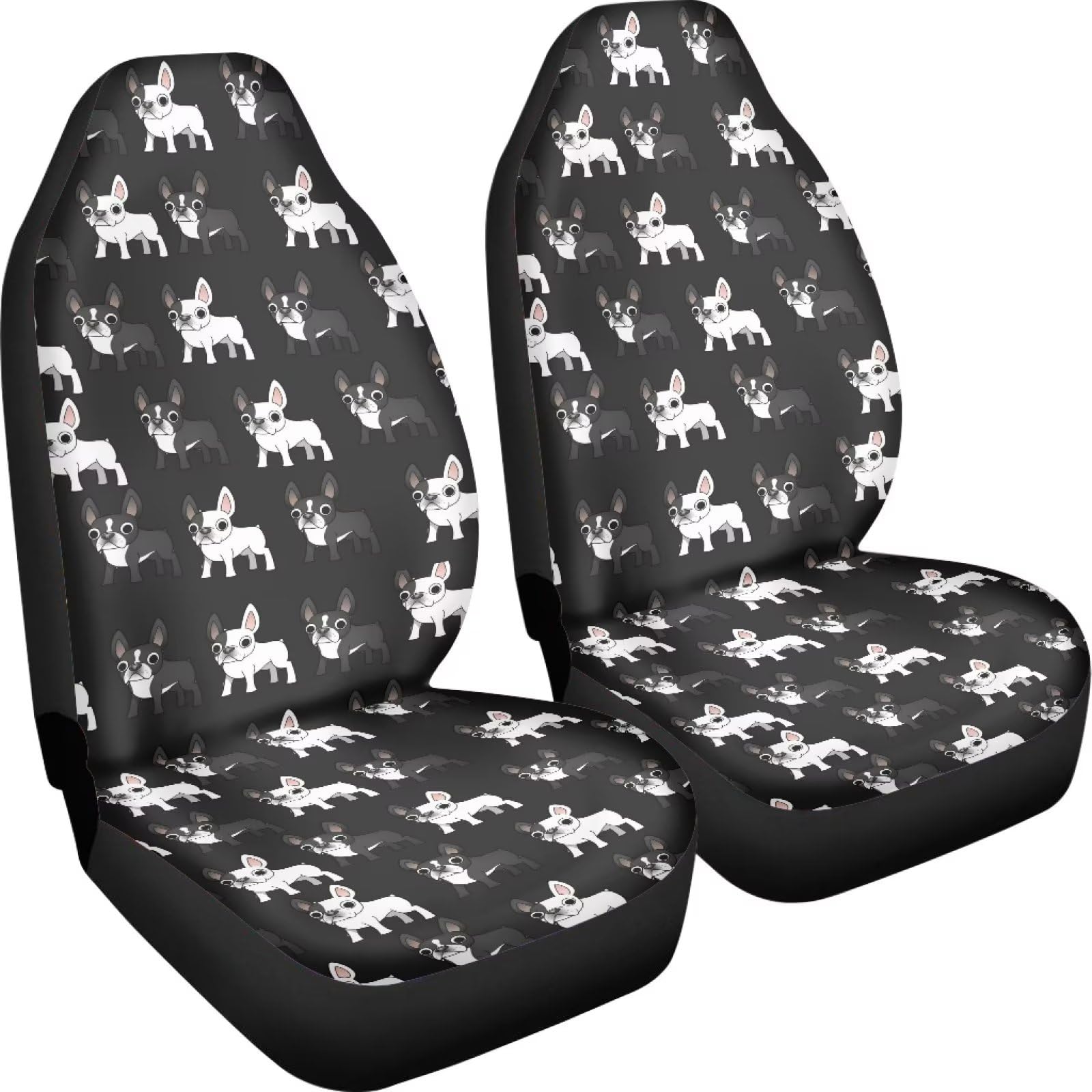 Poceacles Französische Bulldogge Druck 2 teile/satz Autositzbezüge Vordersitze Nur Hohe Rückenlehne Fahrzeug Sitzschoner Auto Matte Stretch Fahrersitzbezug, Schwarz Poceacles Französische Bulldogge Druck 2 teile/satz Autositzbezüge Vordersitze Nur Hohe Rückenlehne Fahrzeug Sitzschoner Auto Matte Stretch Fahrersitzbezug, Schwarz von Poceacles