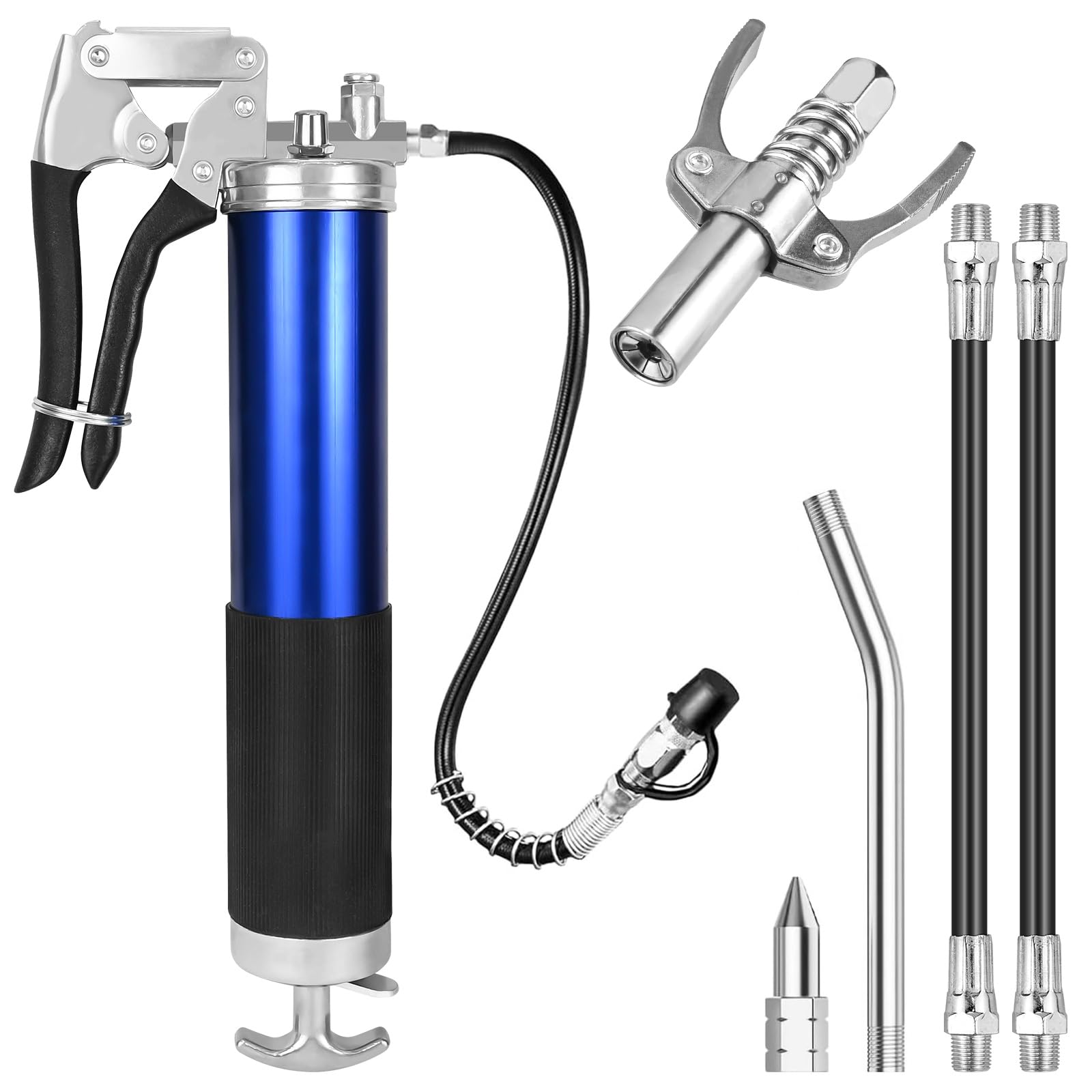 PokeAir Einhand Fettpresse 8000PSI, Einhand Fettpresse für Schmiernippel, Fettpresse Set mit Pistolengriff und Schnellverschlusskupplung, Fettpresse für 400g Kartusche verstärkter Verbinder PokeAir Einhand Fettpresse 8000PSI, Einhand Fettpresse für Schmiernippel, Fettpresse Set mit Pistolengriff und Schnellverschlusskupplung, Fettpresse für 400g Kartusche verstärkter Verbinder von PokeAir