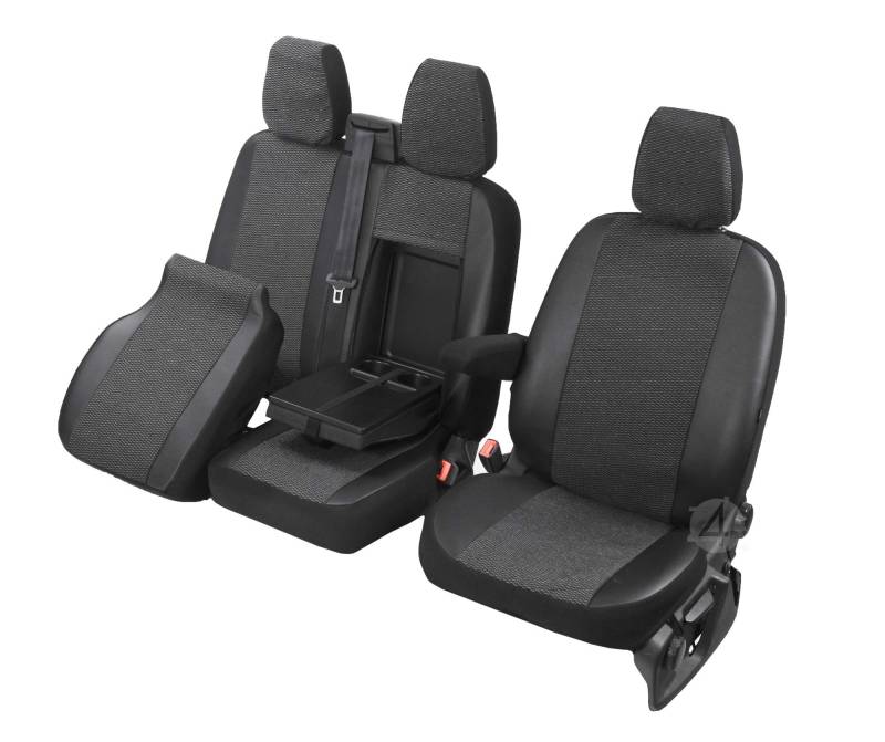 Sitzbezüge Viva passgenau geeignet für Ford Custom 2012- / 2018-2+1- Erste Reihe (1+2) 4D-DV-VI-3M-TC-259 von Pokter