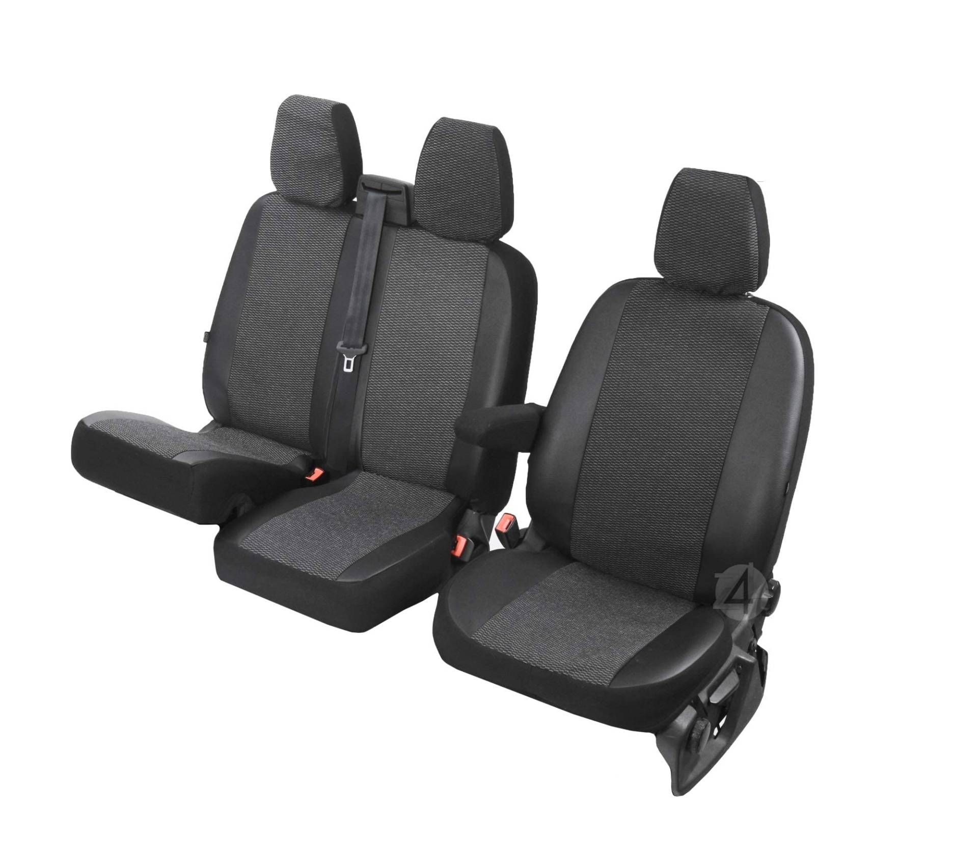 Sitzbezüge Viva passgenau, aus Polyester, geeignet für Auto, VW Crafter ab 2017-2+1- Erste Reihe (1+2) 4D-DV-VI-3M-MTVC-334 von Pokter