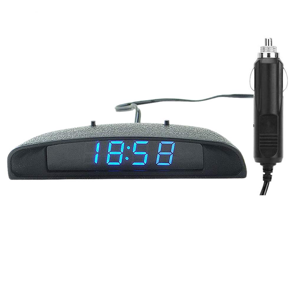 PolarLander 12V 3 In 1 Digital LED Auto Uhr Thermometer Voltmeter Spannung Temperatur Monitor von PolarLander