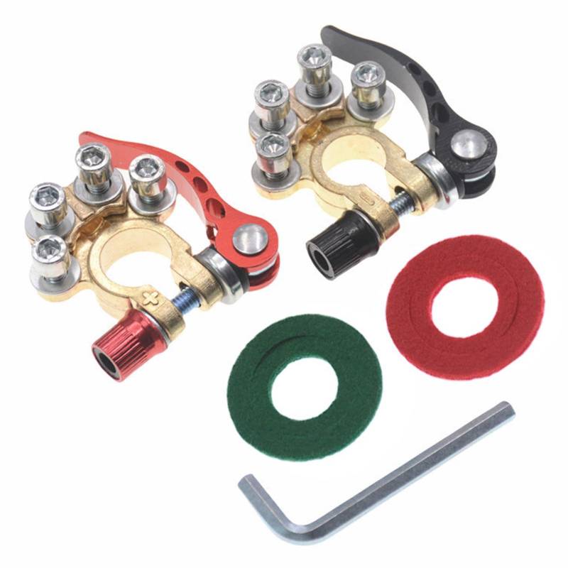 2 Stück Polklemmen Auto Batterie, Batterieklemmen, Mehrzweck-B-attery Spannfutterklemme, Stangenklemme, Schnellspanner sicher geklemmt, Ba-ttery Klemmen Set für Bootswagen(COLOR:verkupfert) von Polartreehome