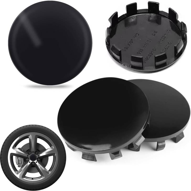 4 Stück Nabendeckel Radkappen, Außendurchmesser 56mm, Radnabenabdeckung aus ABS, Radnabenkappen, Felgendeckel, Radnabendeckel, Rad Center Cap, Auto Zubehör Radnaben für Dekorieren von Polartreehome