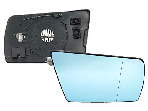 HZ-DESIGN Spiegelglas für Außenspiegel Glas Rechts Asphärisch in Blau getönt kompatibel mit C E S Klasse W202 W210 W140 von HZ-DESIGN