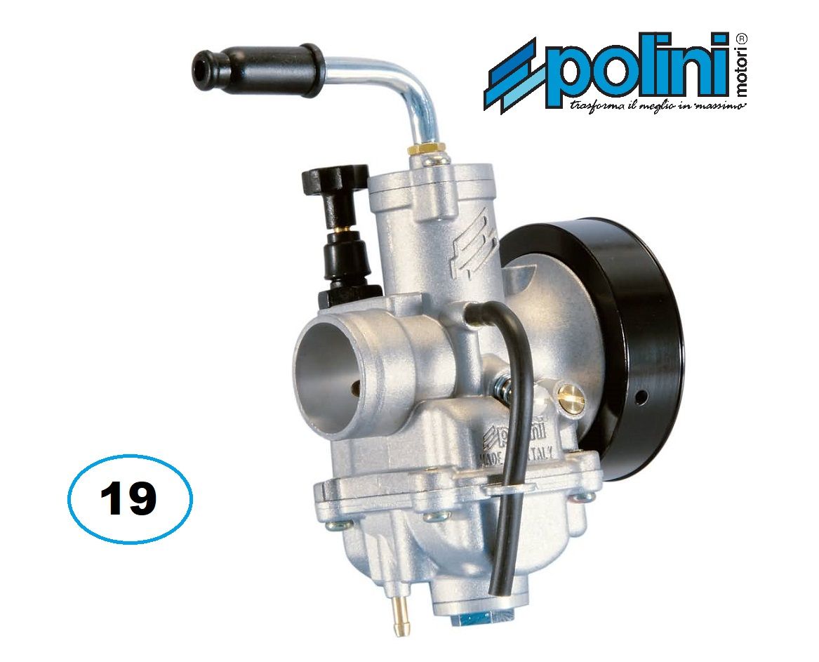 POLINI 19mm EVOLUTION Vergaser CP Steckversion mit Hand Choke Mofa Tuning Steck von Polini