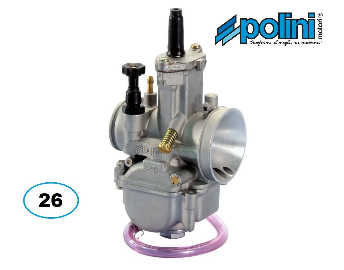 POLINI PWK Flachschieber 26mm Vergaser Steckversion mit Hand Choke Mofa Racing von Polini