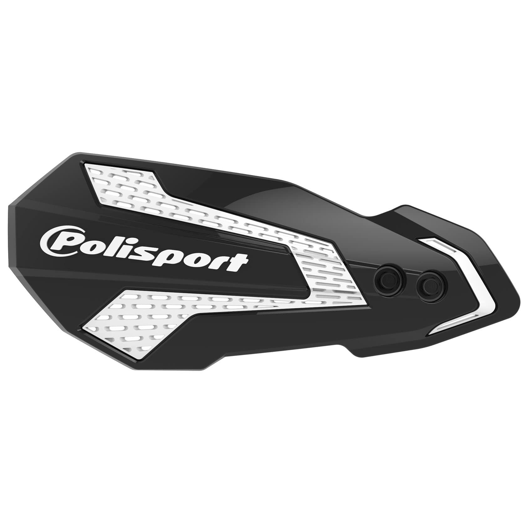 POLISPORT 8308200038 - Handprotektoren MX FLOW 1 MX-Style Befestigungspunkt aus Kunststoff inklusive Montagesatz kompatibel mit Motorrädern Kawasaki in Farbe schwarz/weiß von Polisport