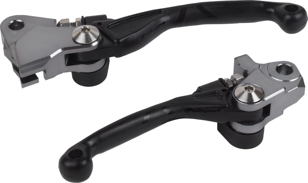 POLISPORT 8487200007 - Klappbar Hebelset gefräst aus hochwertigem Aluminium mit Adapter kompatibel mit Motorrädern HONDA in Farbe Schwarz POLISPORT 8487200007 - Klappbar Hebelset gefräst aus hochwertigem Aluminium mit Adapter kompatibel mit Motorrädern HONDA in Farbe Schwarz von Polisport