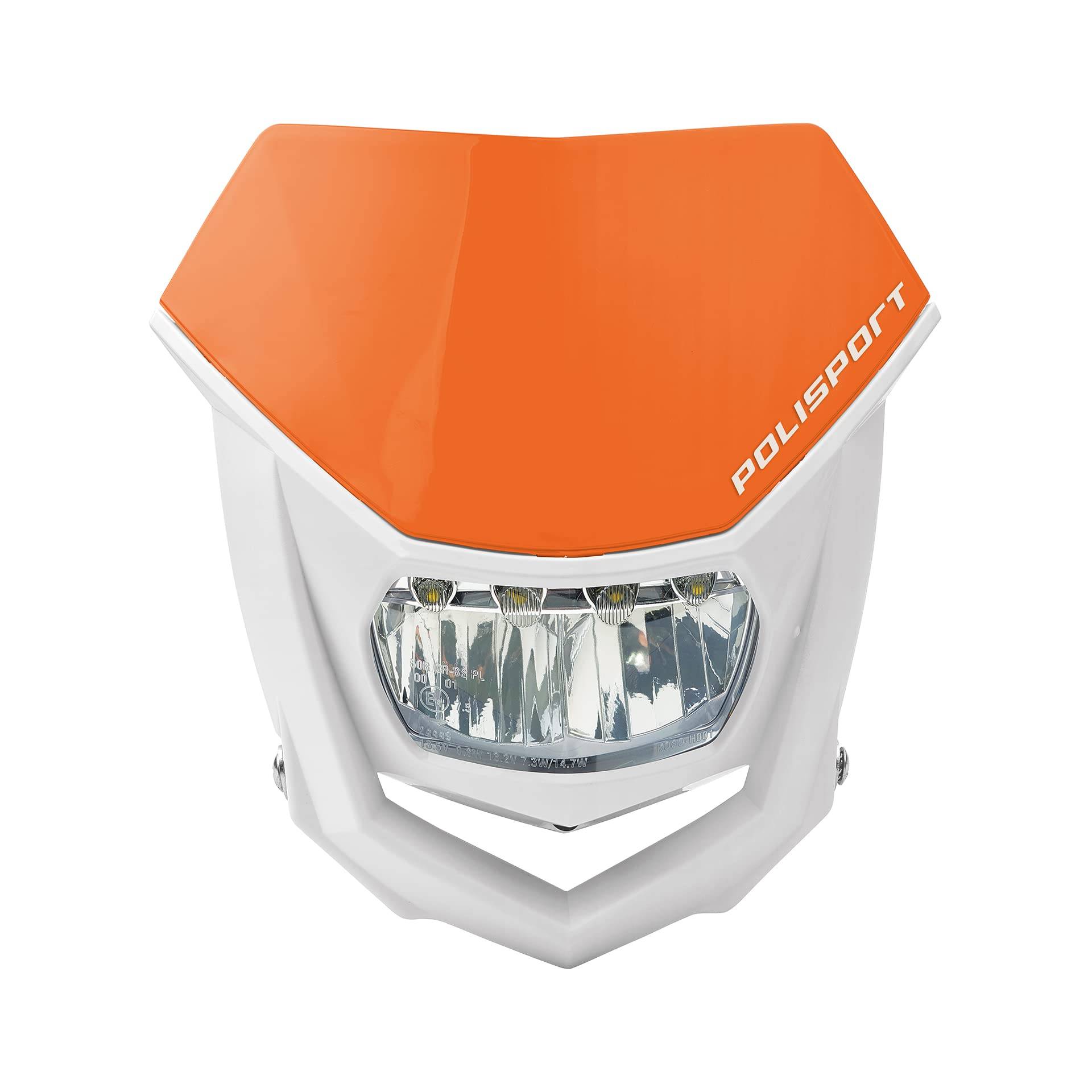 POLISPORT 8667100004 - HALO-Scheinwerfer aus Polypropylen mit LED-Lampe, kompatibel mit allen Motocross-/Enduro-Modellen in Farbe weiß/orange POLISPORT 8667100004 - HALO-Scheinwerfer aus Polypropylen mit LED-Lampe, kompatibel mit allen Motocross-/Enduro-Modellen in Farbe weiß/orange von Polisport