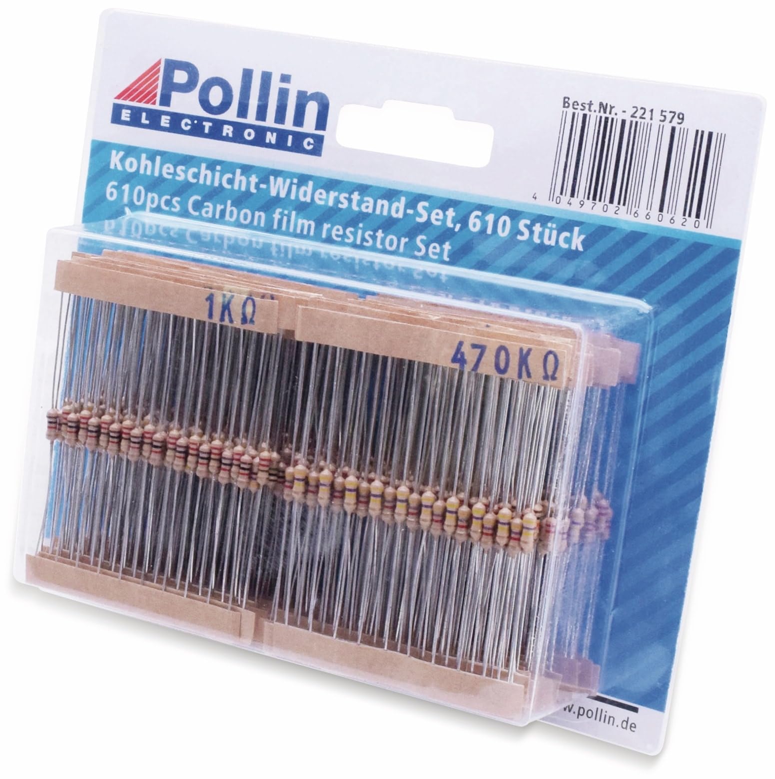 Widerstands Sortiment 610 Stk. E12, 0,25 W Widerstands Sortiment 610 Stk. E12, 0,25 W von Pollin