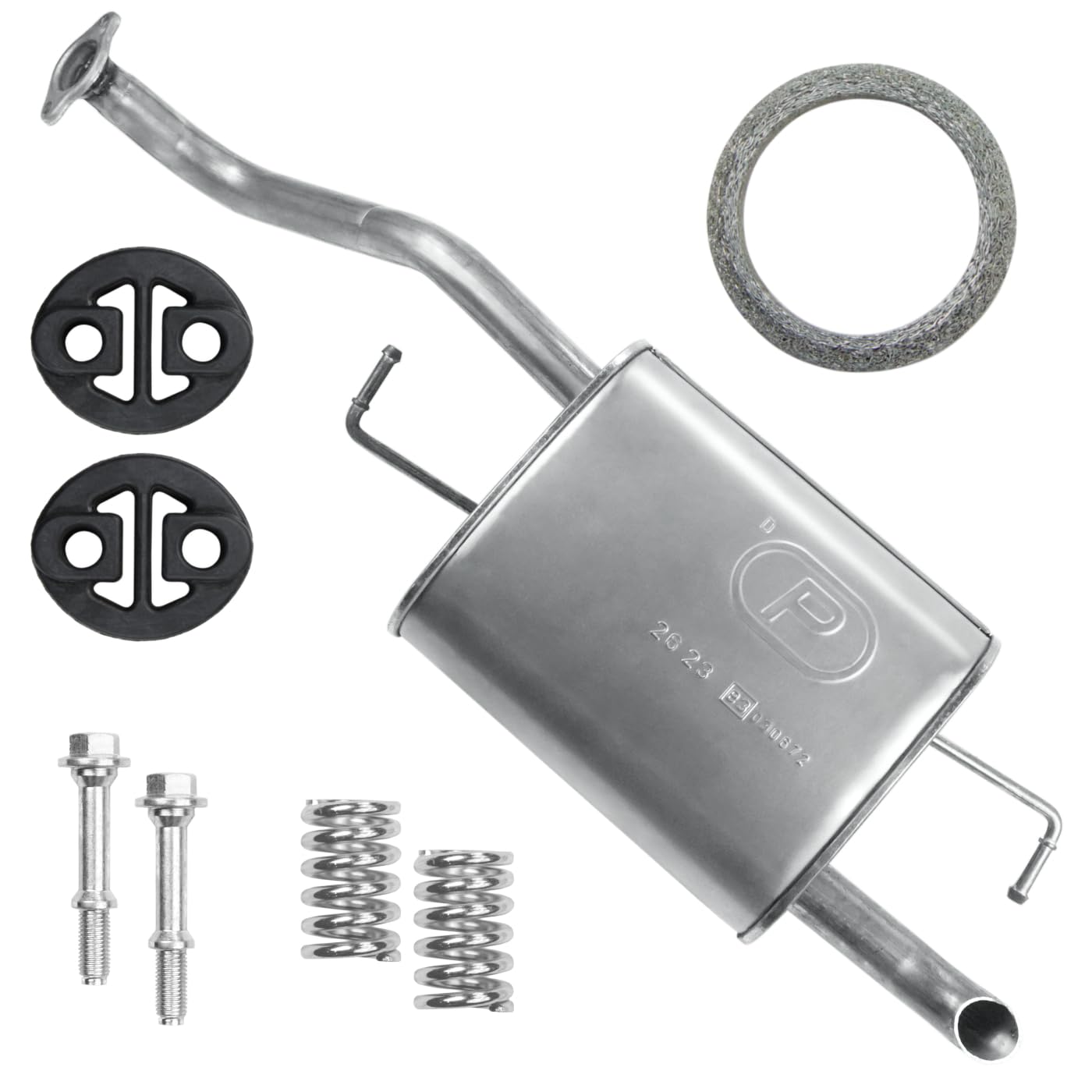 Schalldämpferset Auspuff Endtopf für Corolla 9 IX E12 2001-05/2004 1.4 1.6 Schalldämpferset Auspuff Endtopf für Corolla 9 IX E12 2001-05/2004 1.4 1.6 von Polmo