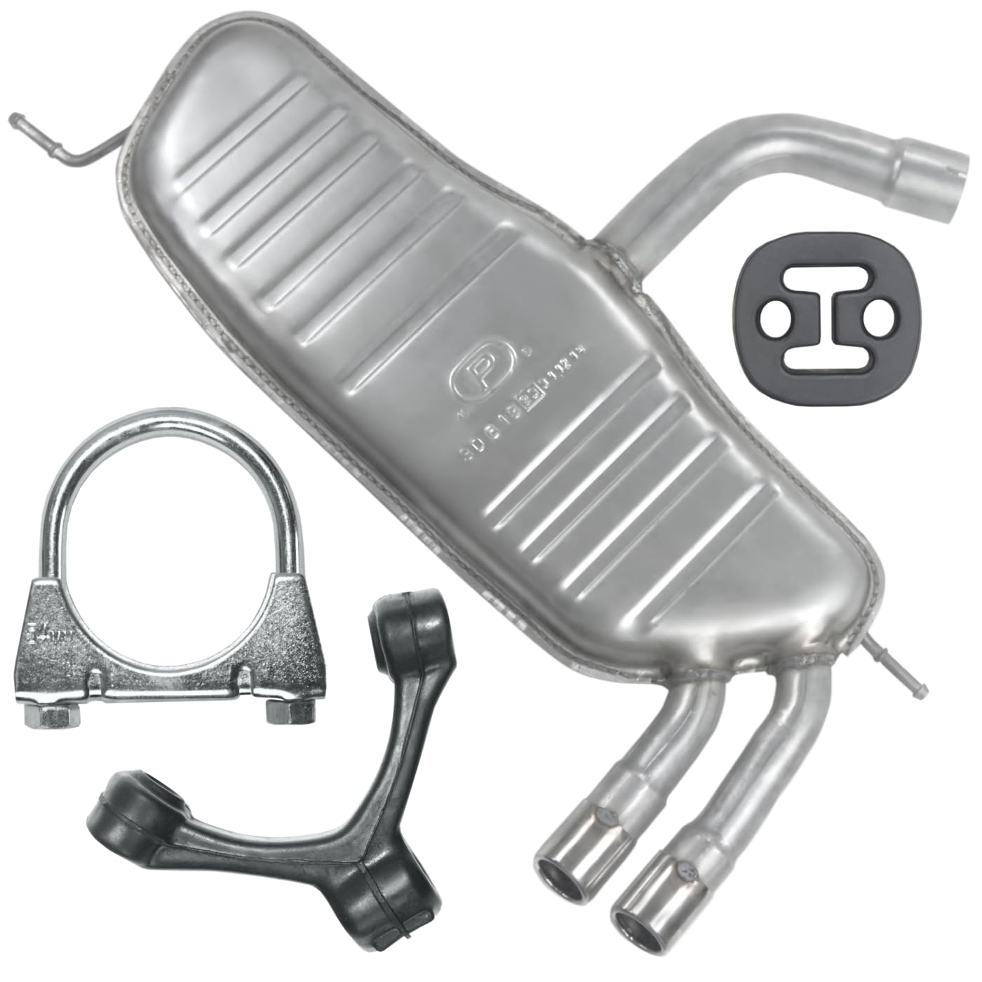 Schalldämpferset Auspuff Endtopf für Golf 5 V 2004-02/2009 2.0 GTI Schrägheck von Polmo