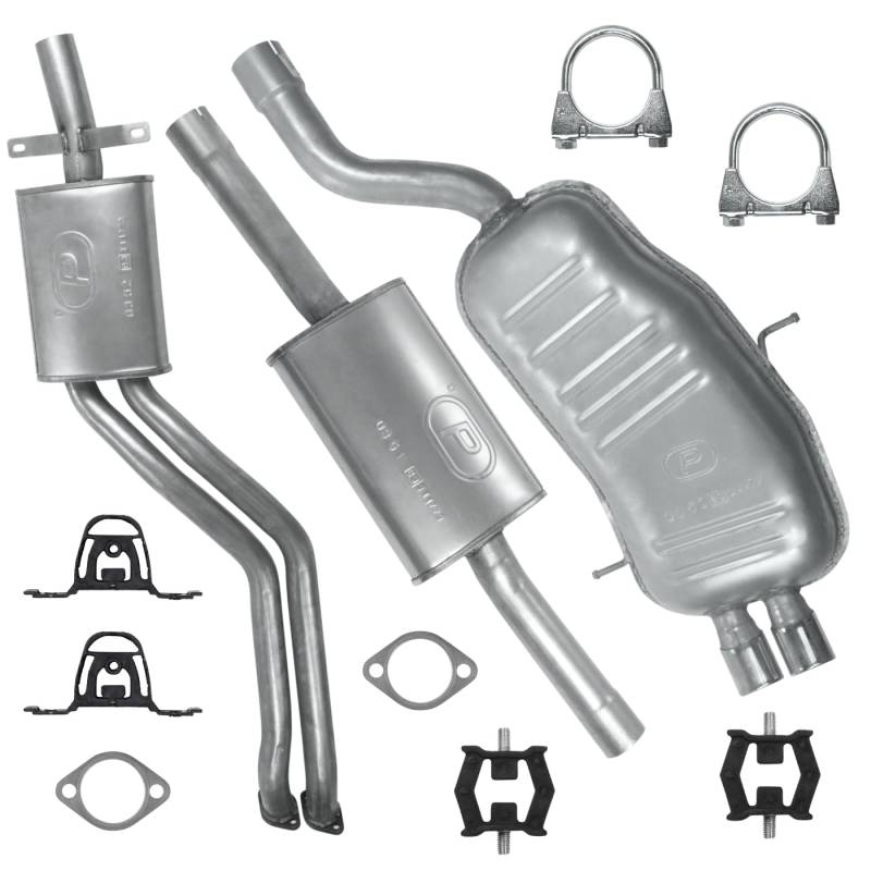 Schalldämpferset Auspuffanlage Auspuff für BMW 3er E46 1998-09/2001 2.0 2.5 2.8 von Polmo