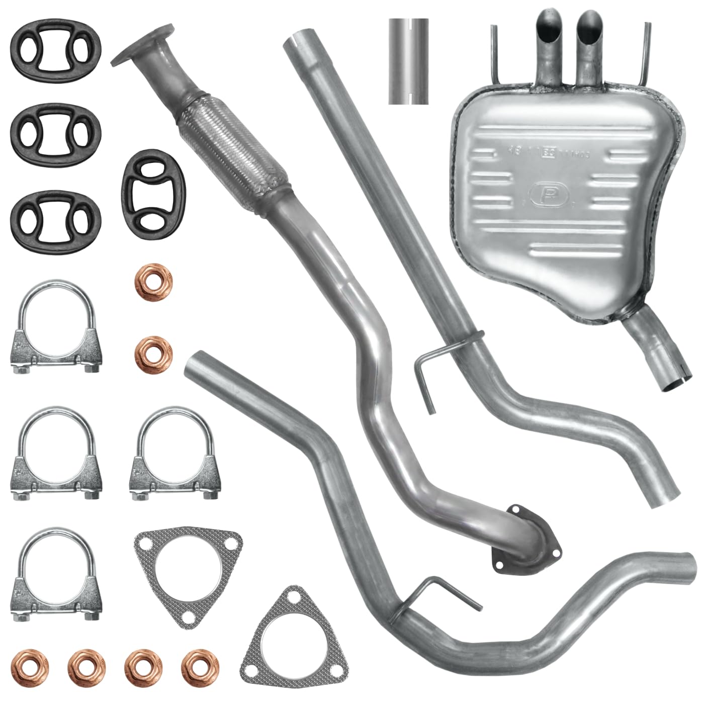 Schalldämpferset Auspuffanlage Auspuff für Saab 9-3 2 II 2004-07/2012 1.9 TID 1.9 TTID von Polmo