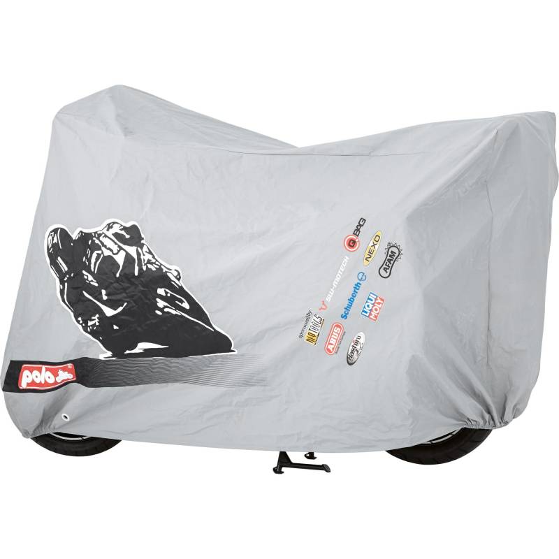 POLO Outdoor Abdeckplane für Motorrad - Hitzefest bis 230°C - Wasserdicht - Größe M/L grau von Polo