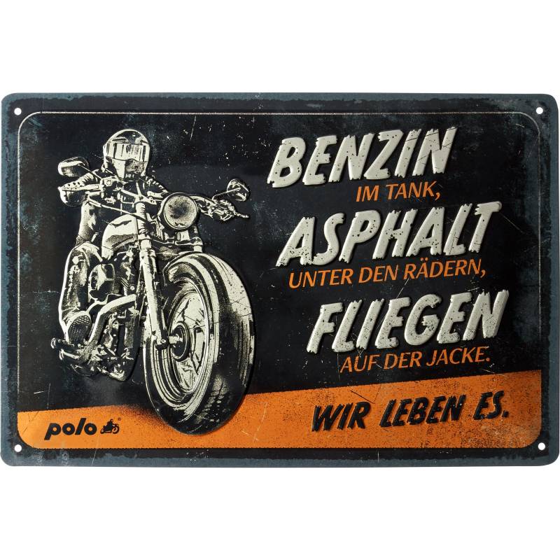 POLO Blechschild 20x30 cm "Biker Lifestyle" von Polo